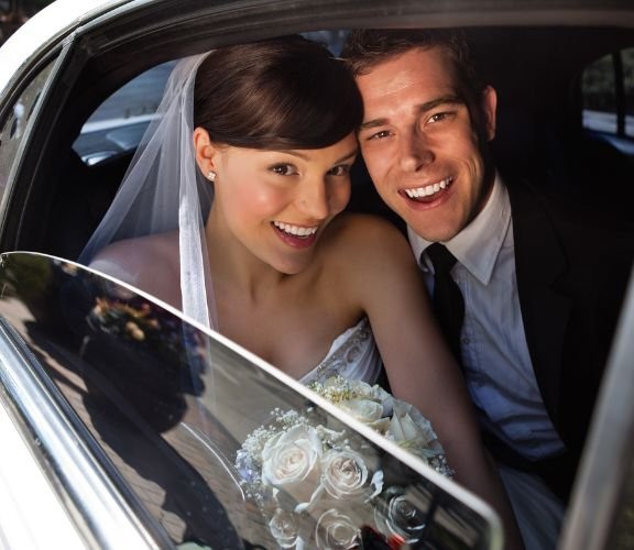 married couple in a limousine – Avon